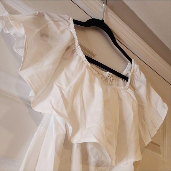 NWT Sherosa white lightweight off the shoulder blouse M - Picture 3 of 5